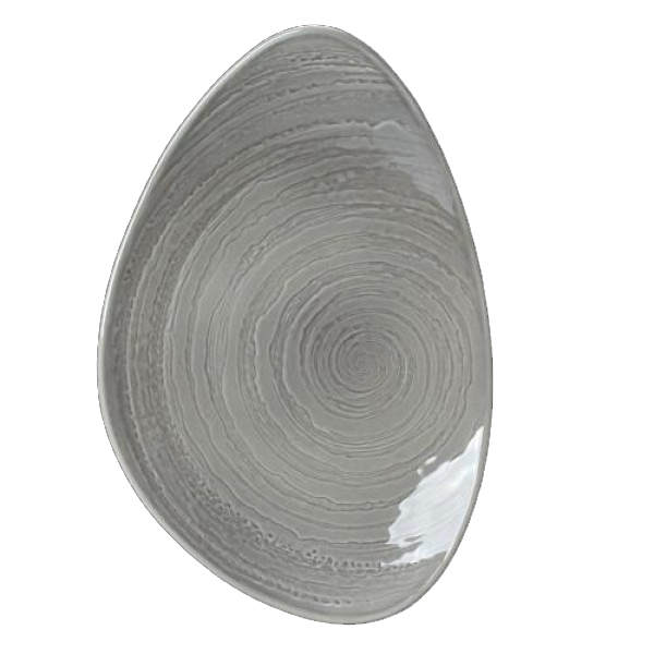 product image - Тарілка фарфорова асиметрична Steelite SCAPE GREY, довжина 37,5 см, сірий