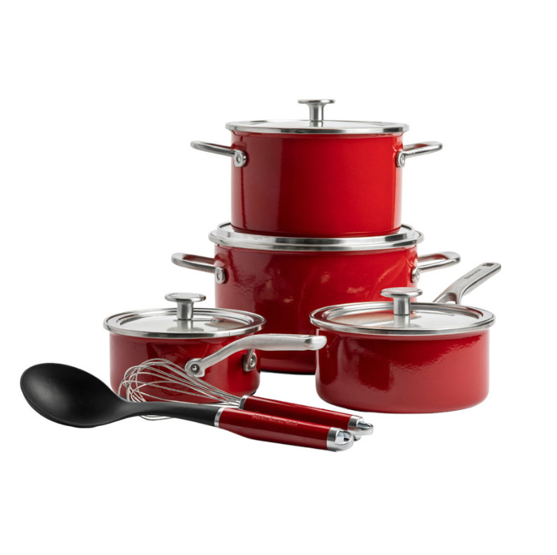 product image - Набір посуду кухонного KitchenAid Steel Core, червоний, 6 шт
