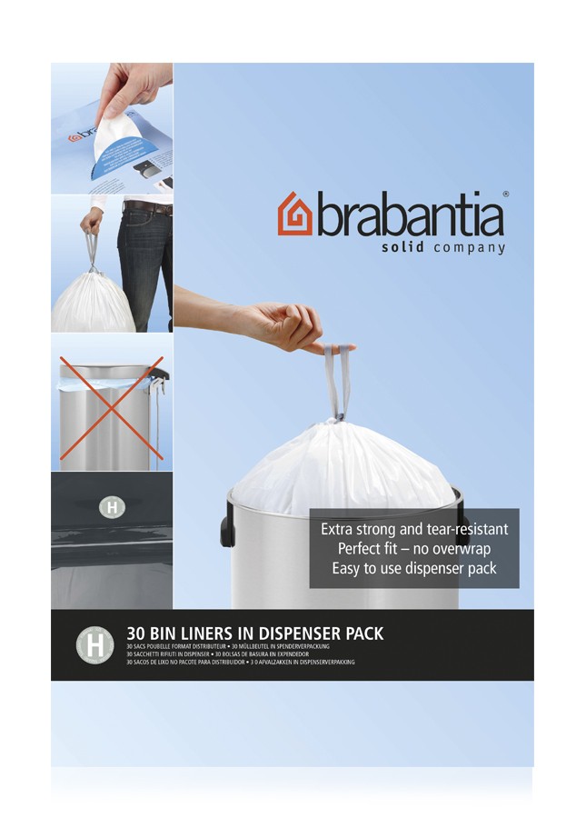 product image - Набір сміттєвих пакетів Brabantia (50/60 л), "H", 30 шт.