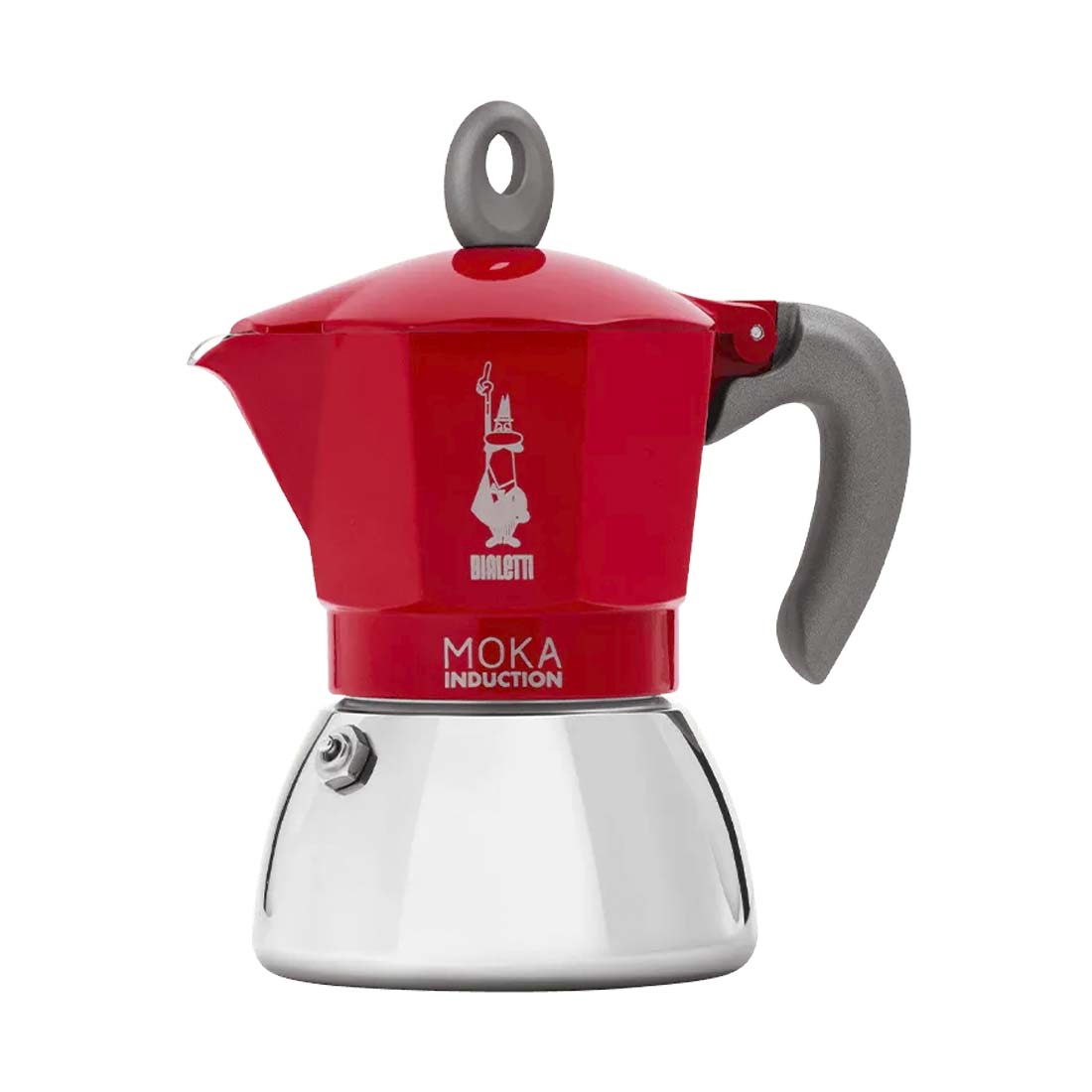 product image - Кавоварка гейзерна Bialetti Moka Induction, на 6 чашок, червоний
