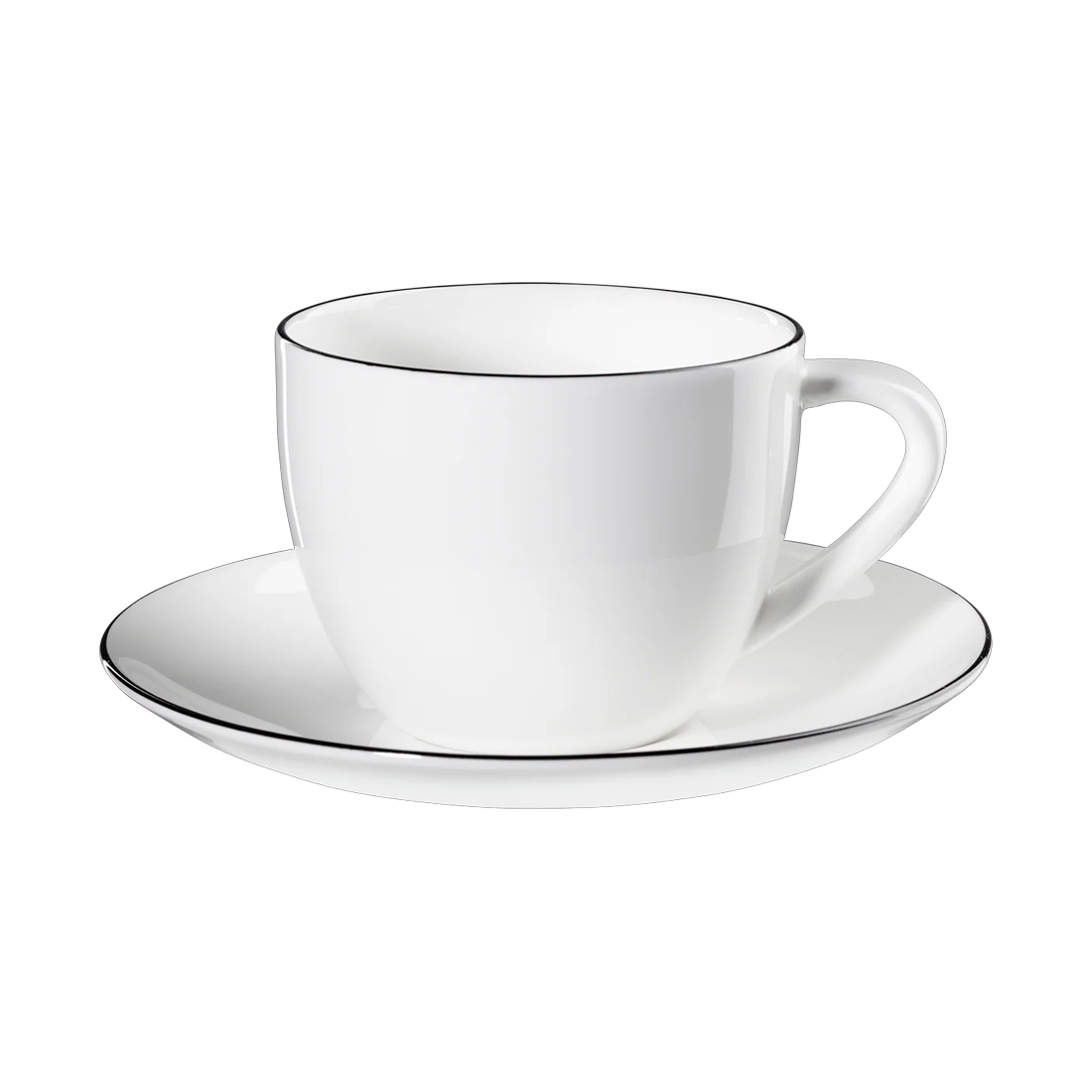 product image - Чашка із блюдцем ASA Selection À table, об'єм 0,25 л, білий з чорним