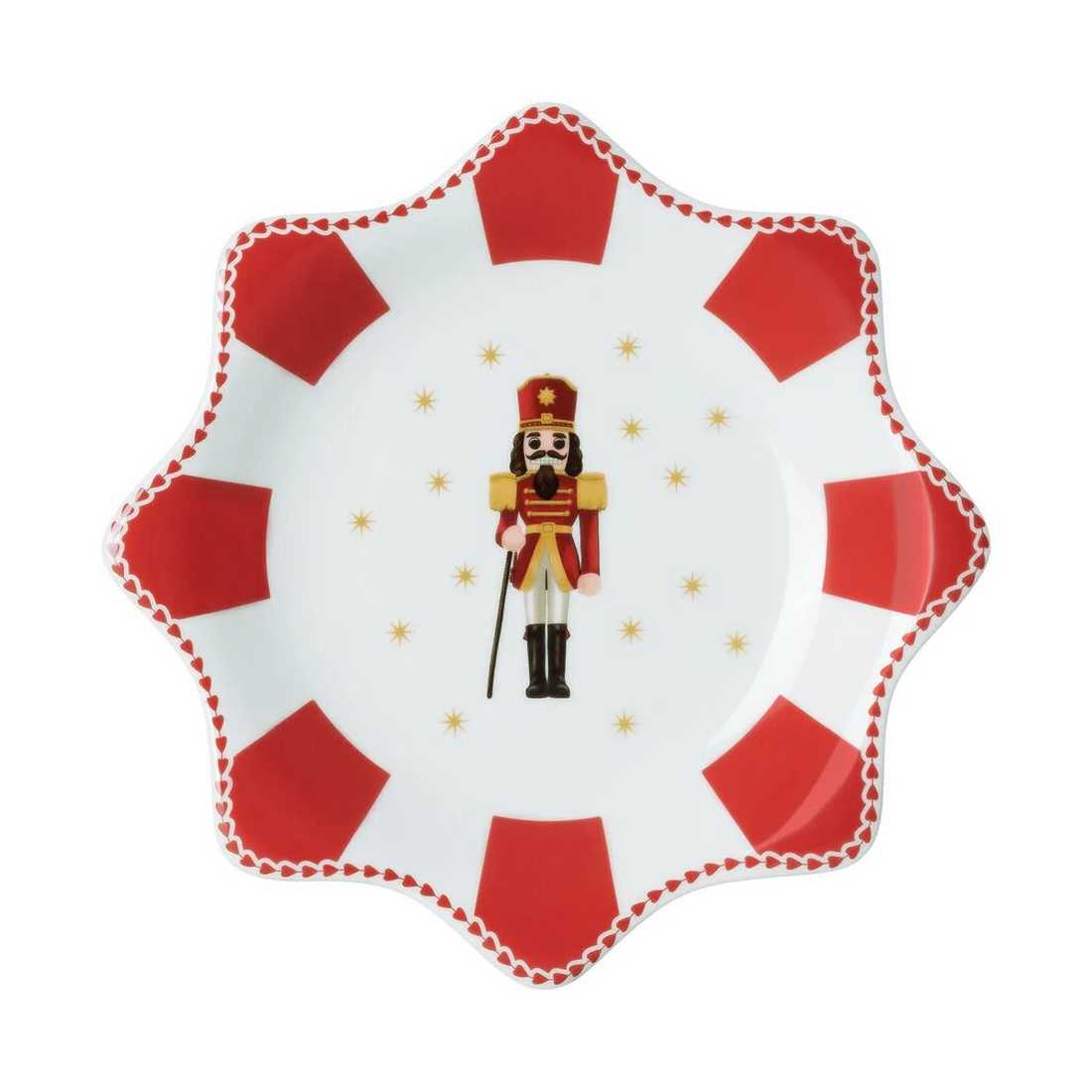 product image - Блюдо фигурное Hutschenreuther CHRISTMAS LOVE, диаметр 20 см, белый с красным