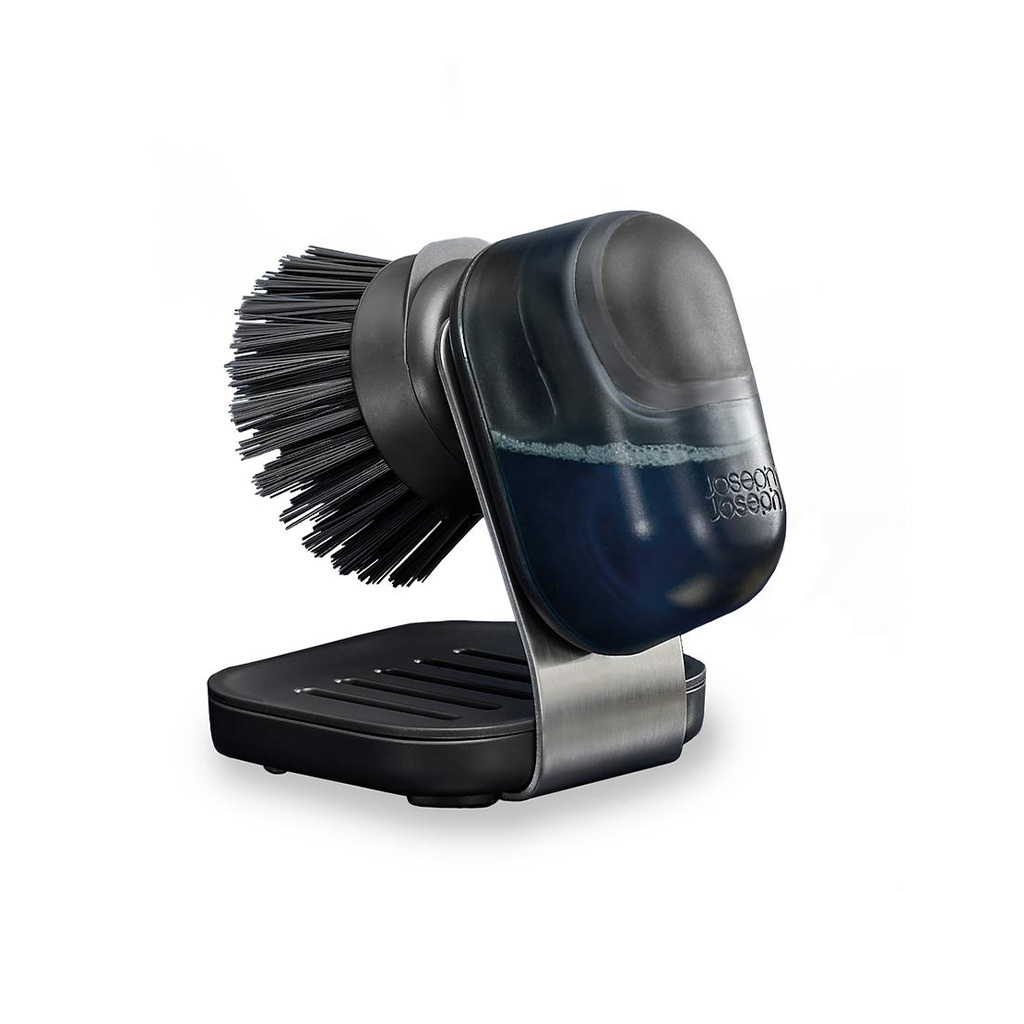 product image - Щетка для мытья посуды с подставкой Joseph Joseph SinkTech Palm, 11,8x9,2x11,8 см, серый