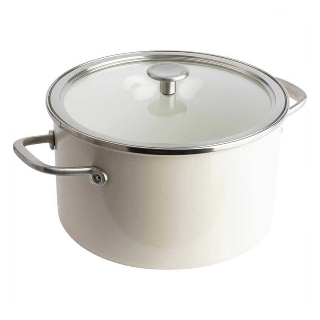 product image - Каструля з кришкою KitchenAid Steel Core, об'єм 6 л, діаметр 24 см, мигдальний крем