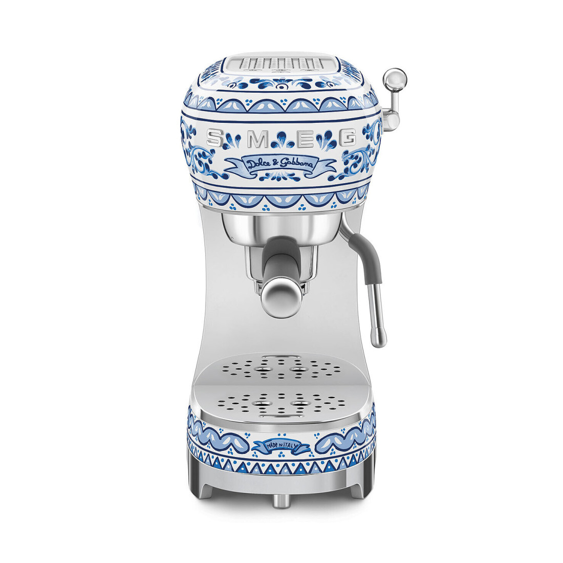 product image - Кавоварка еспресо Smeg 50 STYLE / BLU MEDITERRANEO в колаборації з Dolce & Gabbana, різнокольорова