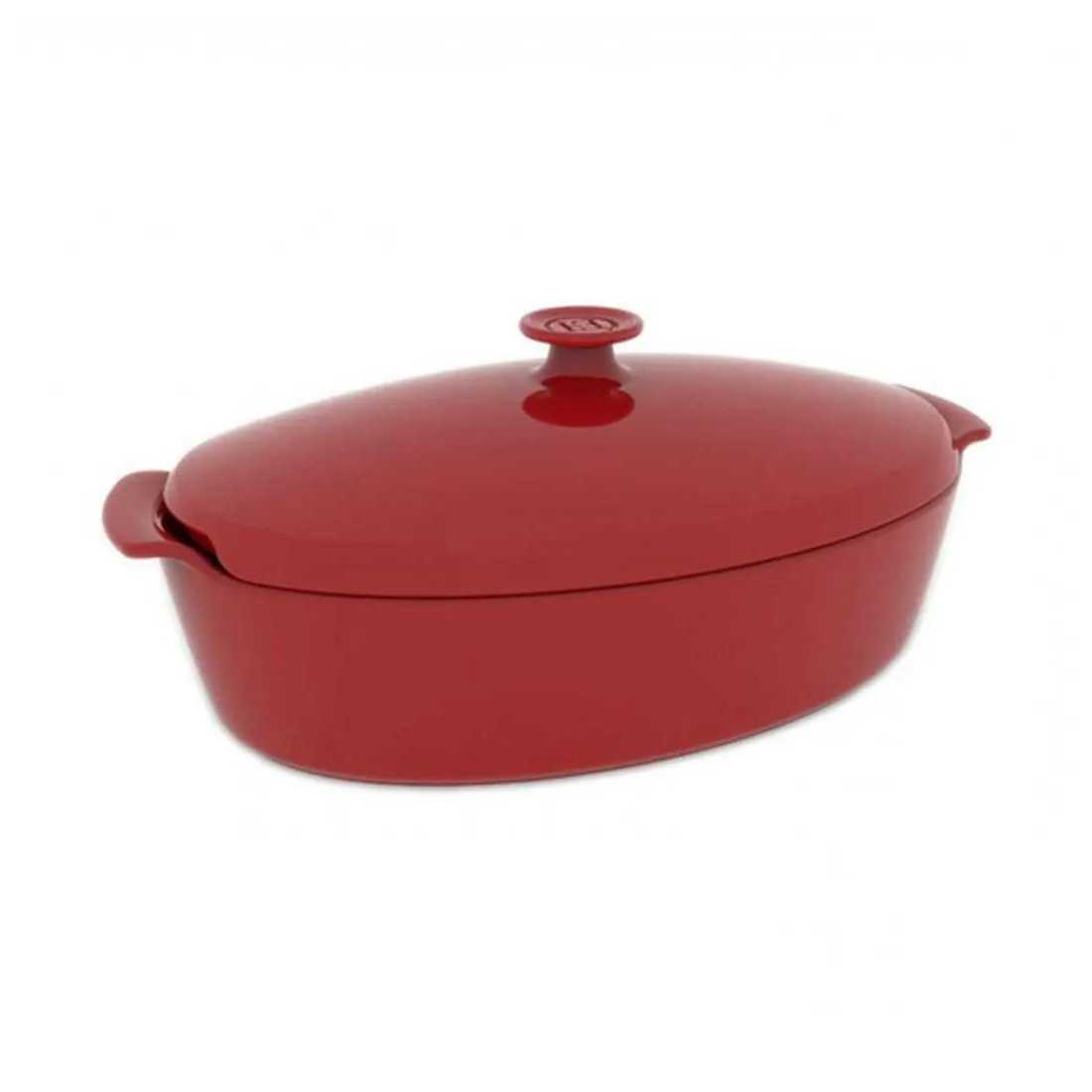 product image - Гусятниця керамічна з кришкою Emile Henry Ovenware, об'єм 5,8 л, червоний