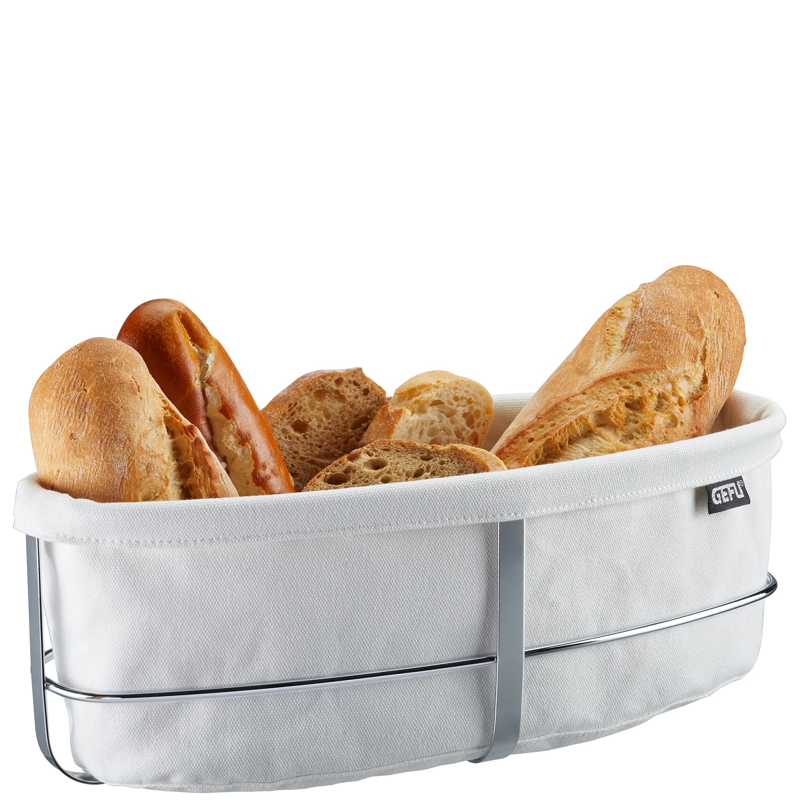 product image - Кошик для хліба овальний GEFU Bread basket BRUNCH, 33,5х15х11,5 см, білий