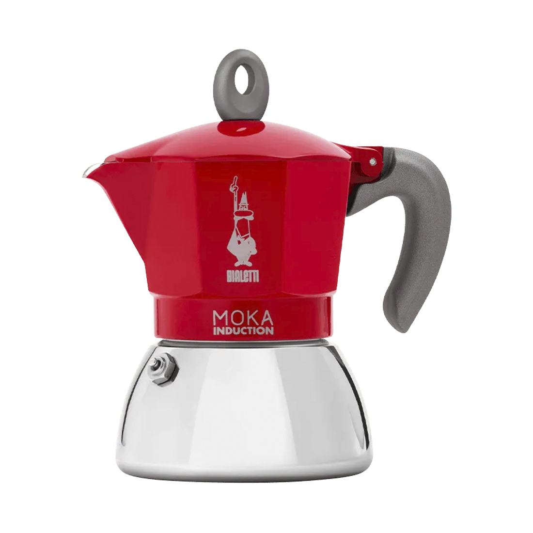 product image - Кавоварка гейзерна Bialetti Moka Induction на 4 чашки, об'єм 150 мл, червоний