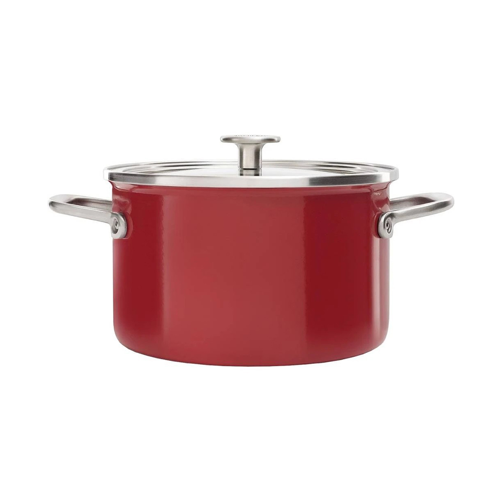 product image - Каструля з кришкою KitchenAid Steel Core, об'єм 3,7 л, діаметр 20 см, червоний