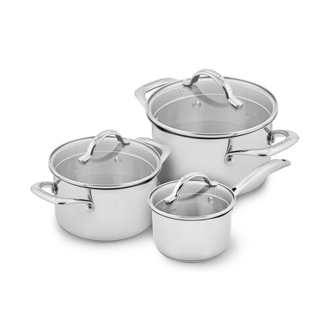 product image - Набір каструль із кришками Scanpan STS, сріблястий, 3 предмети