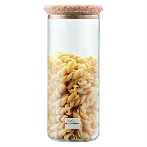 product image - Банка для зберігання з кришкою Bodum Cork Line, об'єм 2,5 л, прозорий з бежевим