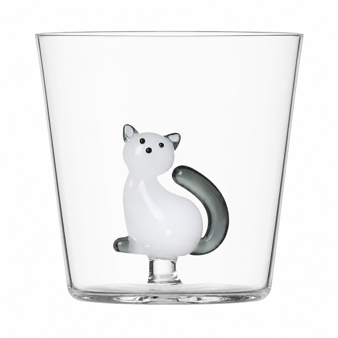 product image - Склянка «Кішка із сірим хвостом сидить» Ichendorf TABBY CAT, об'єм 0,34 л, висота 8 см, прозорий