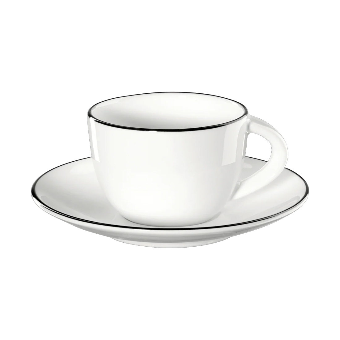 product image - Чашка з блюдцем для еспресо ASA Selection À table, об'єм 0,07 л, білий з чорним