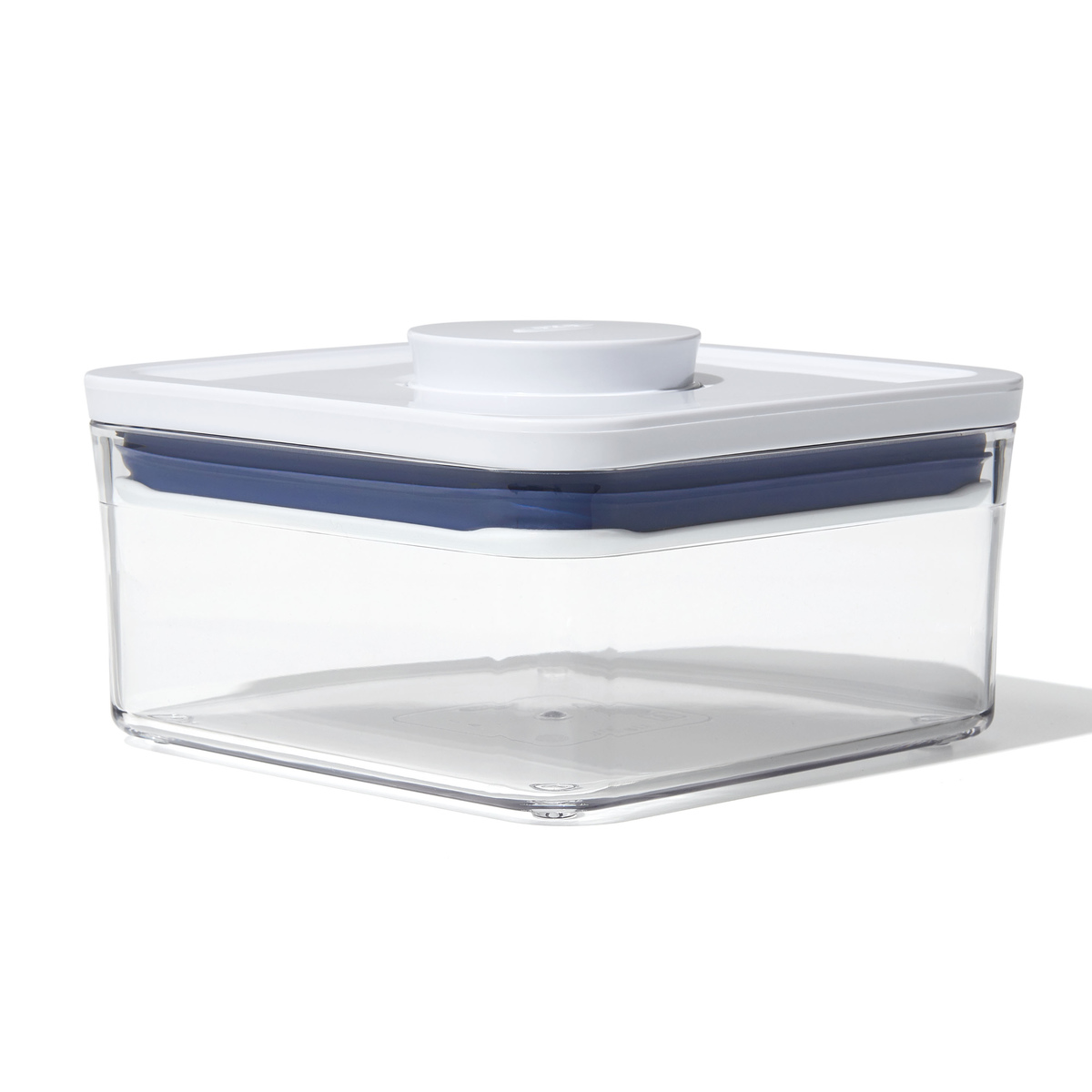 product image - Ємність для зберігання зі спливаючою кнопкою OXO FOOD STORAGE, 16х16х8 см, об'єм 1,1 л, прозорий з білим