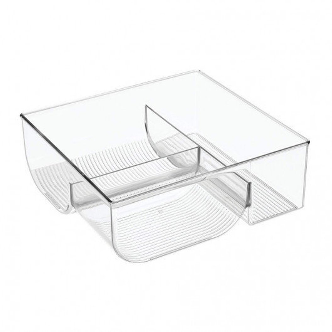 product image - Органайзер для посуду на 3 секції iDesign BINZ, 29,1х27,6х10,3 см, BPA-free пластик, прозорий