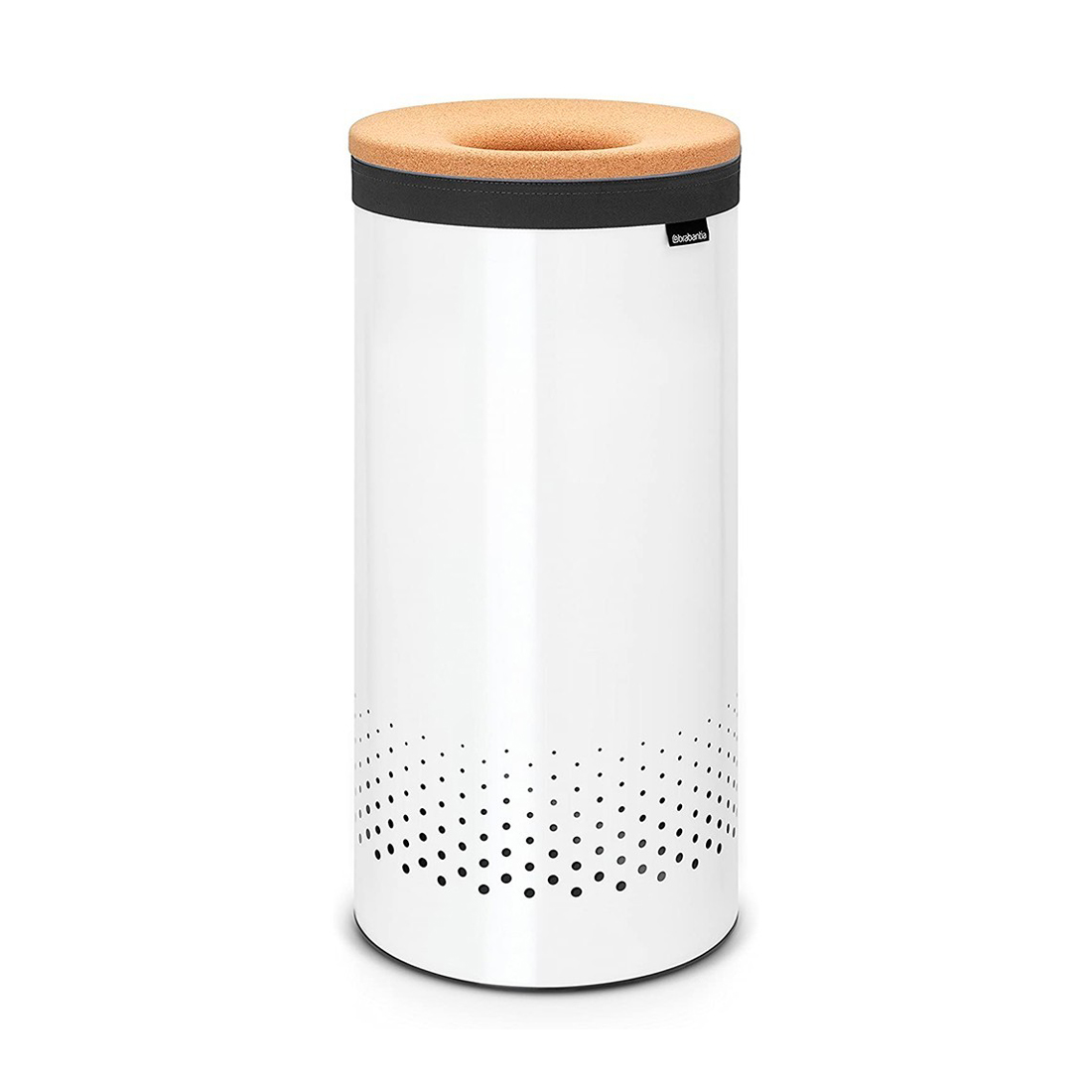 product image - Бак для білизни з корковою кришкою Brabantia, об'єм 35 л, білий