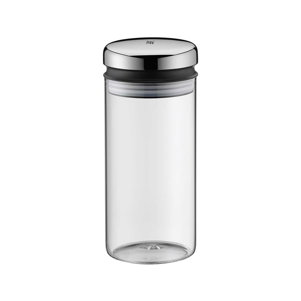 product image - Банка з кришкою для продуктів WMF Depot, об'єм 1 л, прозорий зі сріблястим