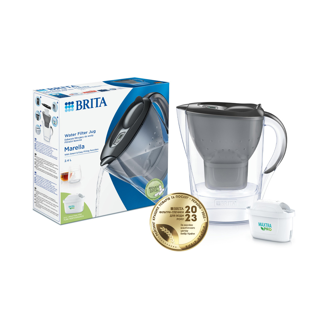 product image - Фільтр-глечик Brita Marella Cool MXpro, об'єм 2,4 л, графіт