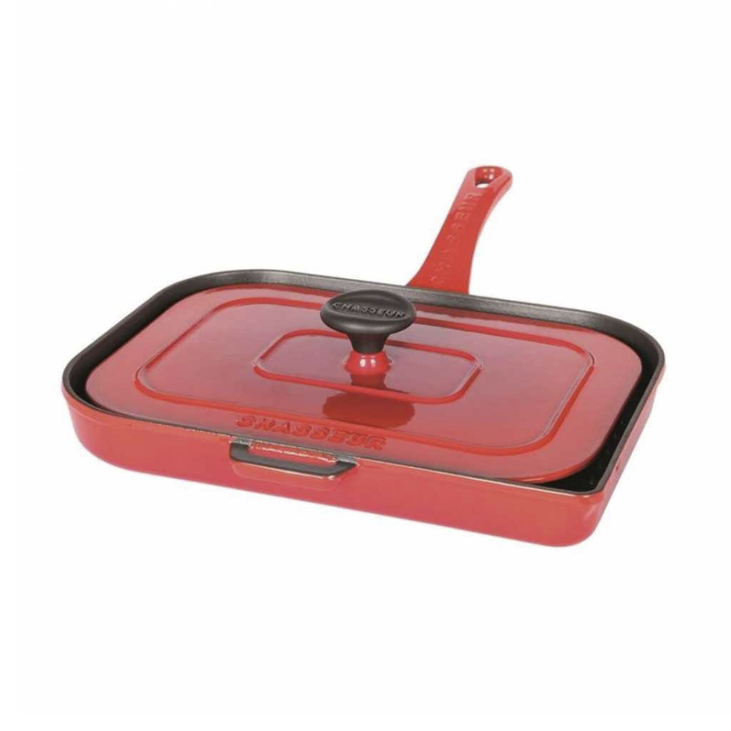 product image - Cковорода-гриль з кришкою Chasseur FRYPAN, чавун, червоний