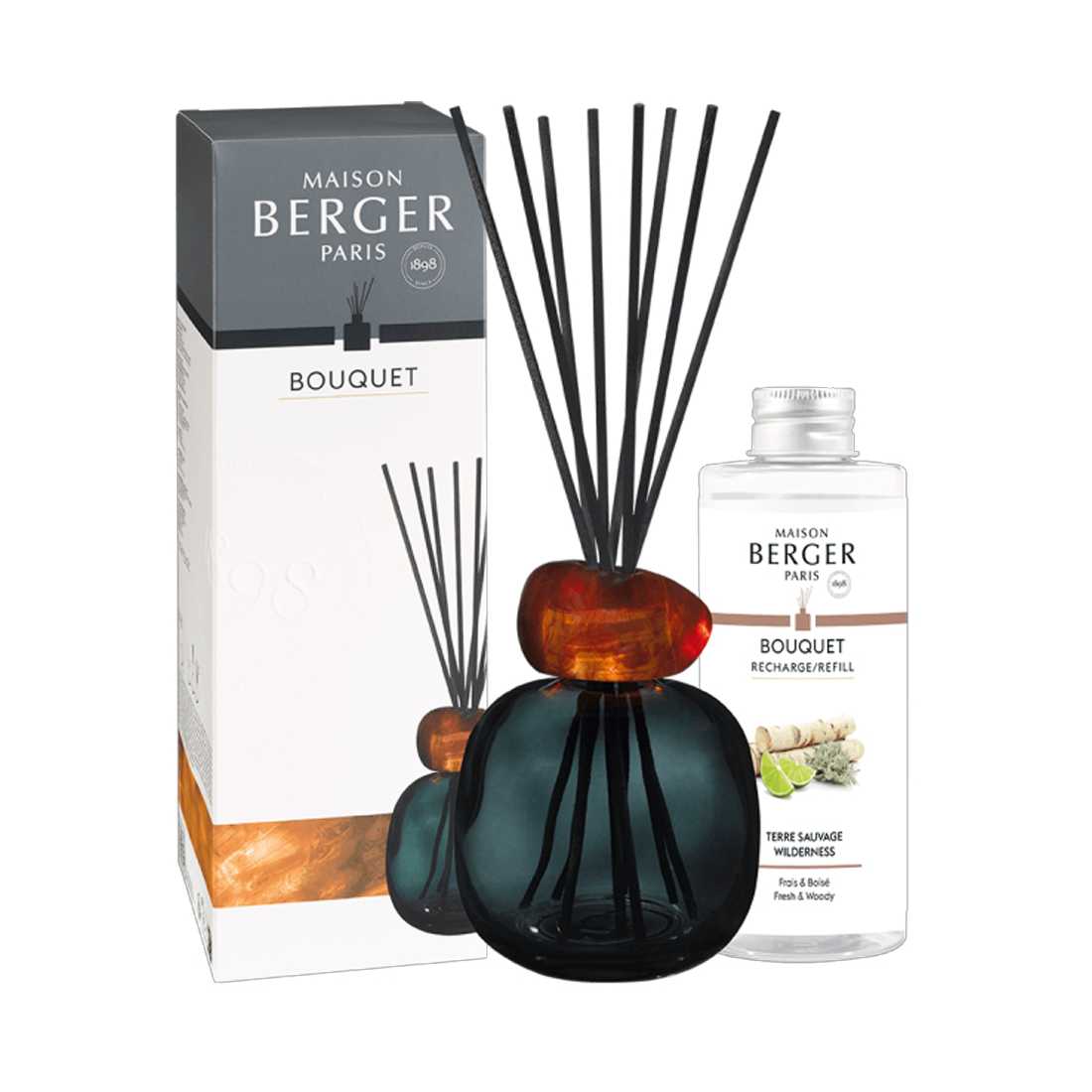 product image - Набор диффузор и наполнитель Maison Berger Paris Wilderness Mineral Scented Bouquet, объем 0,26 л и 0,18 л