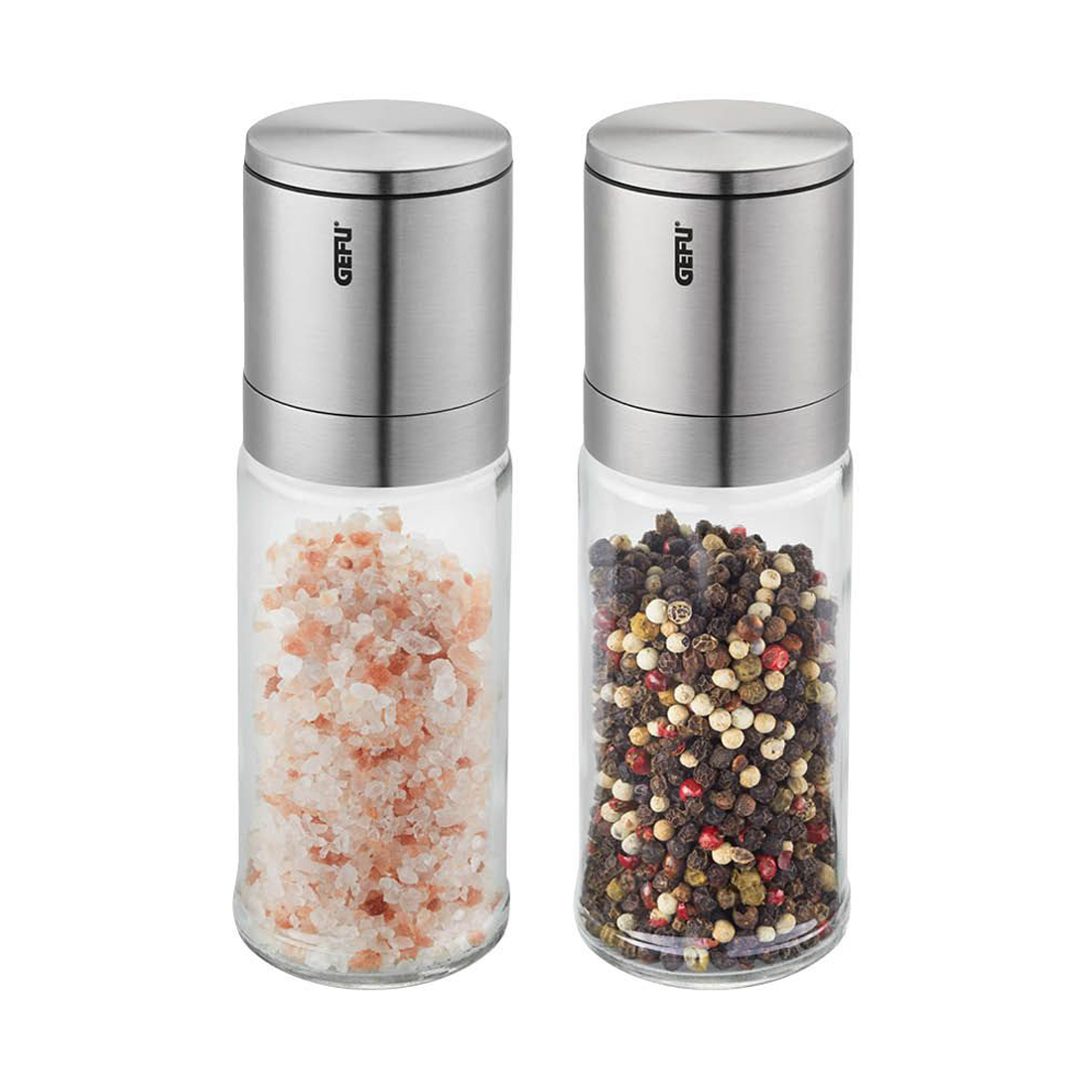product image - Набір млинів для солі та перцю GEFU Lamola, висота 16,6 см, 2 штуки, прозорий