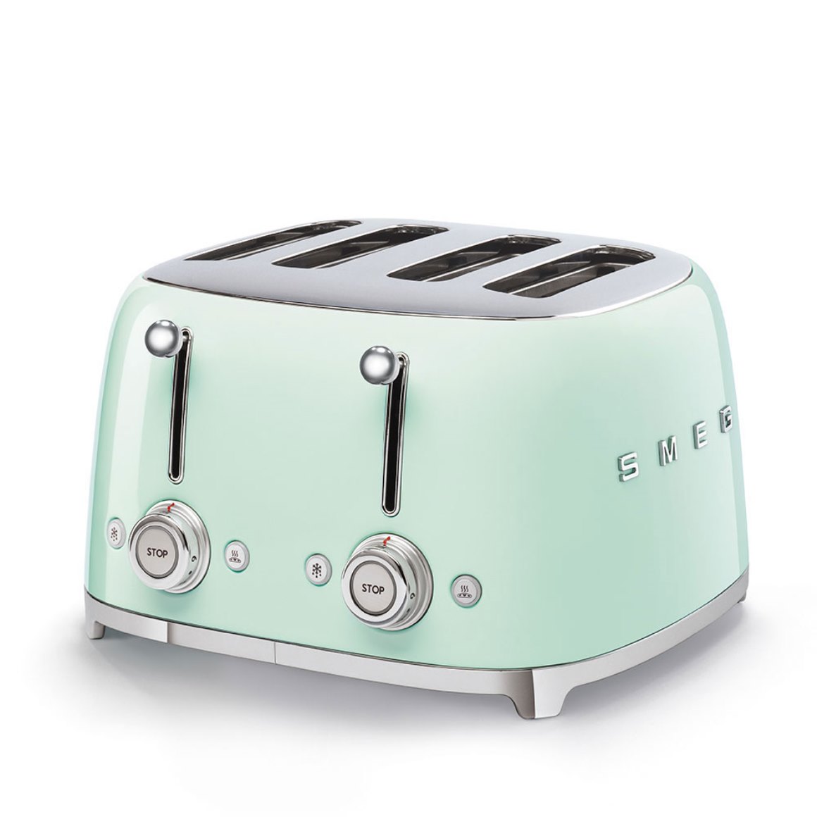 product image - Тостер на чотири слоти Smeg 50 Style, 33х30х20 см, м'ятний
