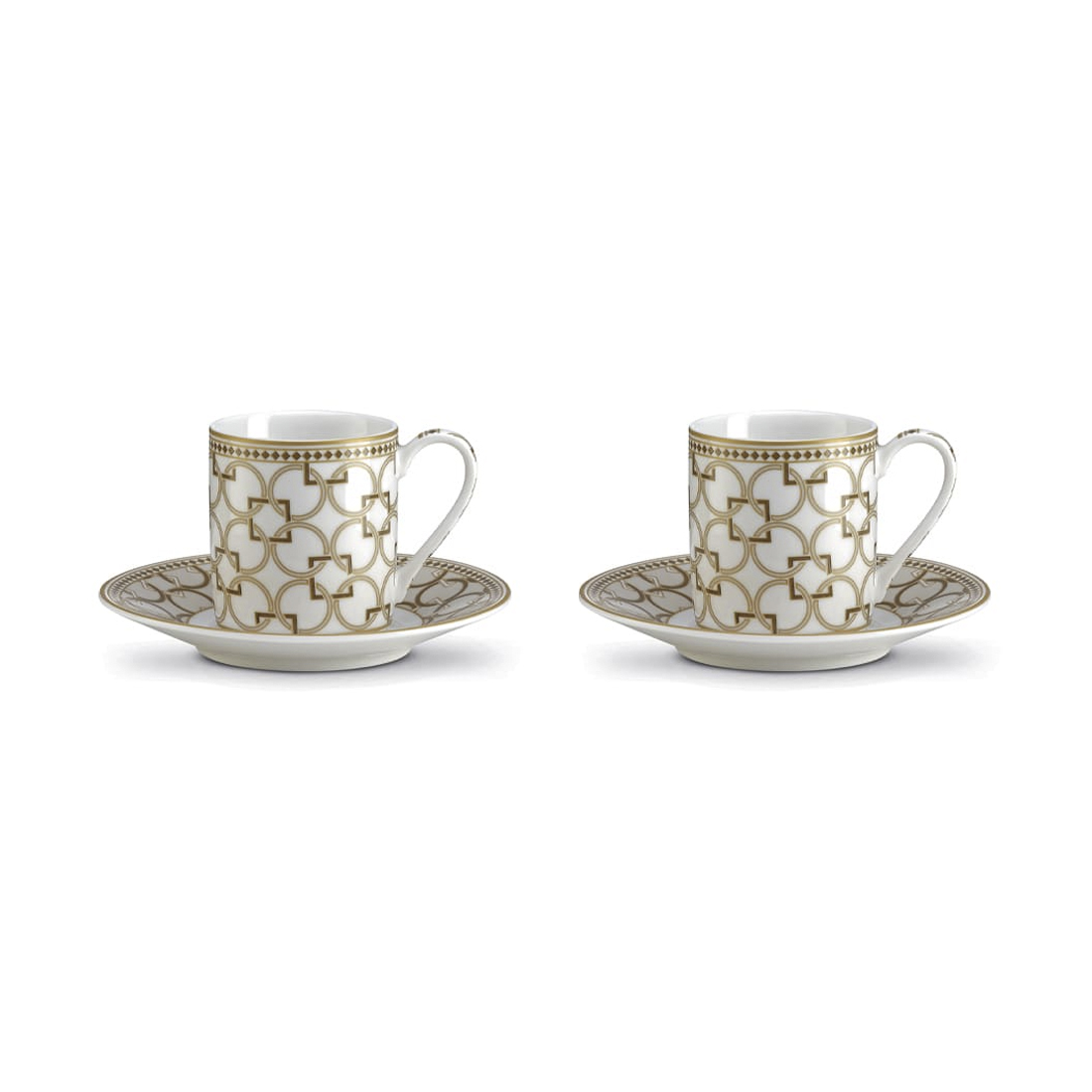 product image - Набір чашок із блюдцями Pozzy Milano DECO, об'єм 0,08 л, 2 шт.