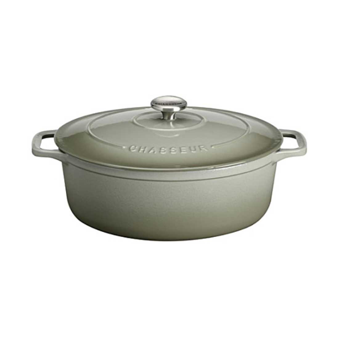 product image - Каструля з кришкою овальна Chasseur OVAL CASSEROLES, об'єм 5 л, діаметр 29 см, пальмовий зелений