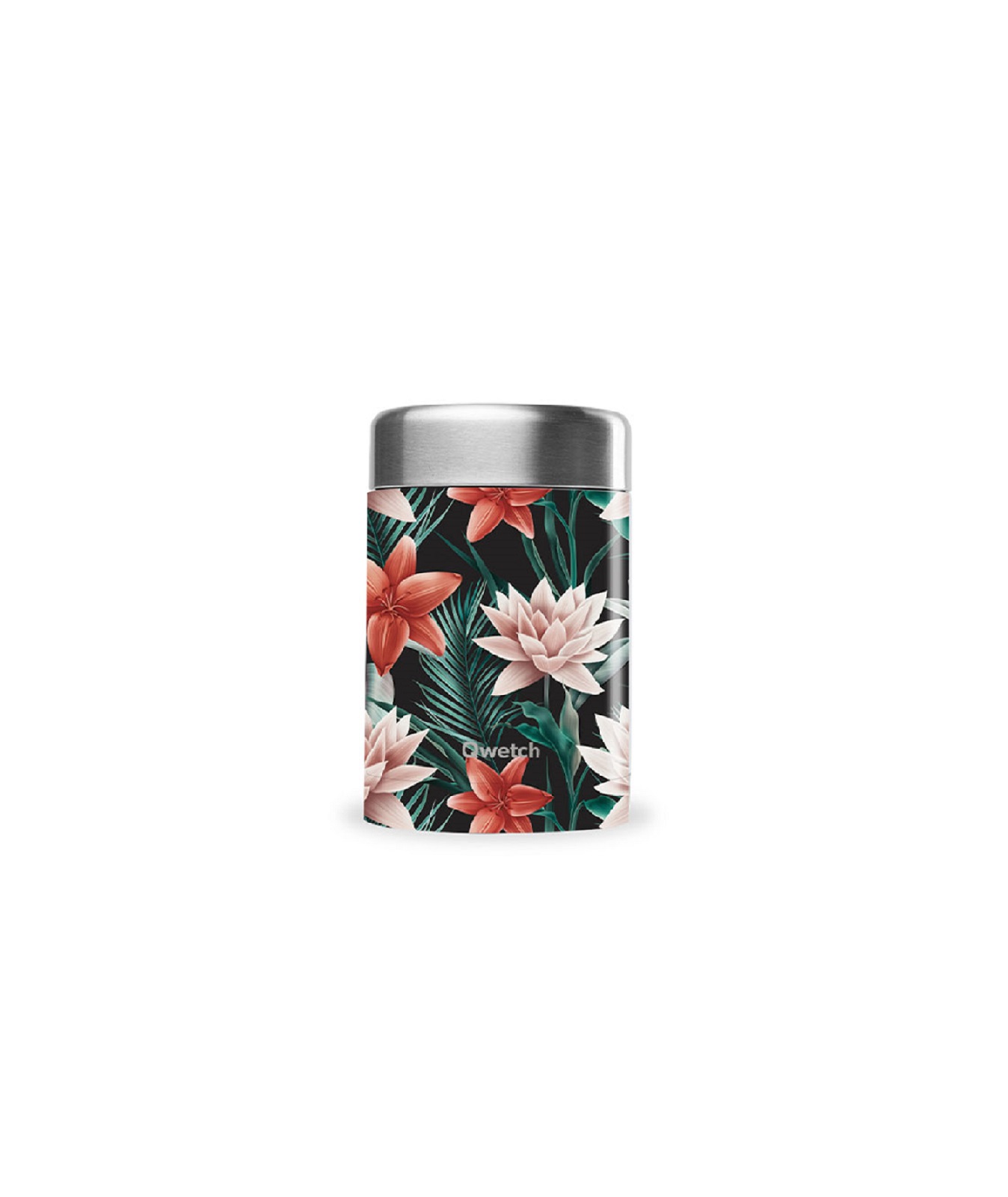 product image - Термос для їжі Qwetch TROPICAL, об'єм 0,65 л, чорний