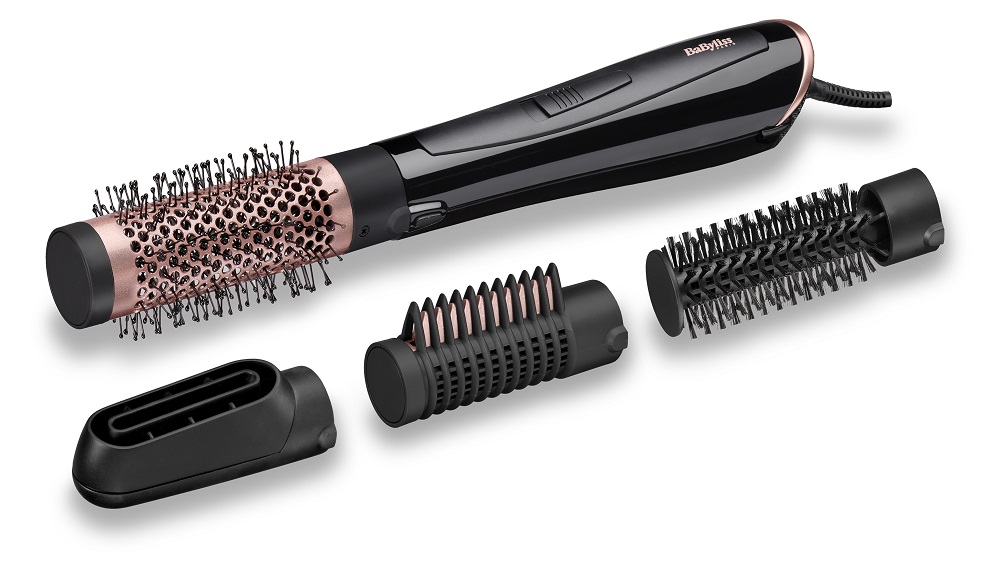 product image - Фен-щітка BaByliss Repfect Finish, потужність 1000 Вт, чорний з рожевим