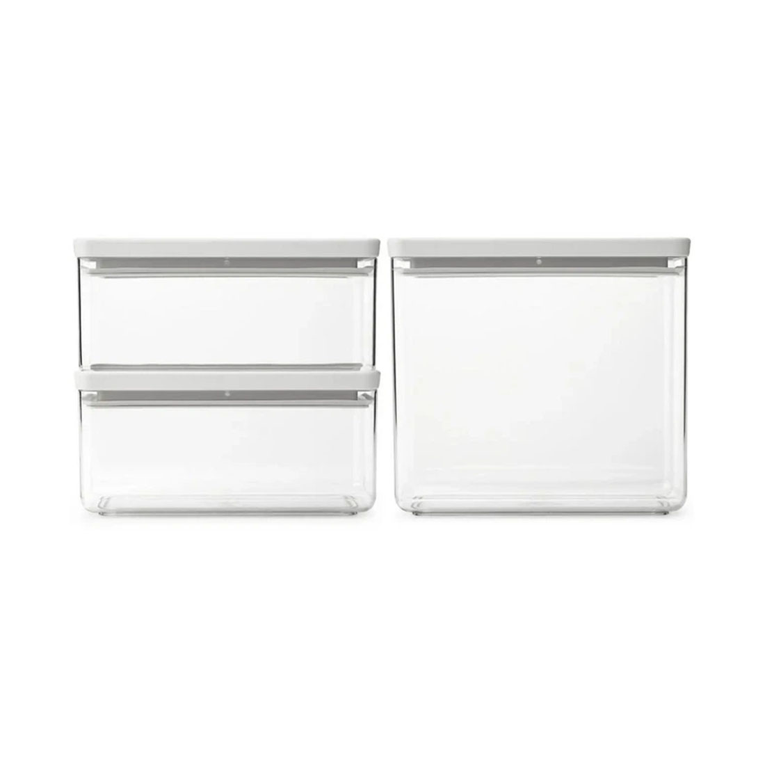 product image - Набір ємностей для зберігання Brabantia TASTY+, об'єм 2 x 1,5 л і 1 x 3,5 л, світло-сірий, 3 шт