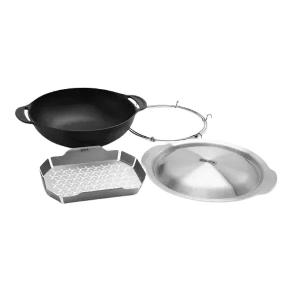 product image - Вок зі вставкою-пароваркою Weber CRAFTED, об'єм 5,7 л, чорний