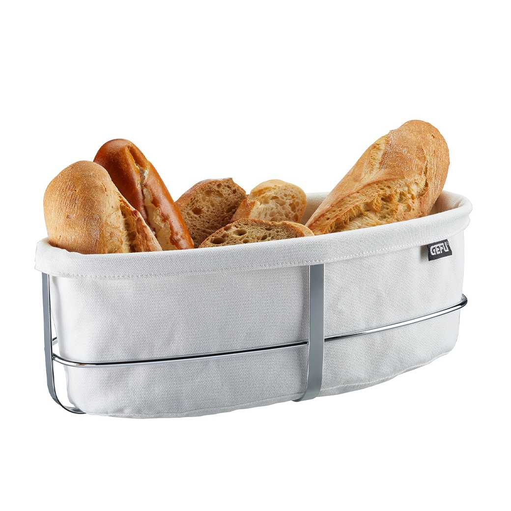 product image - Корзина для хлеба овальная GEFU Bread basket BRUNCH, 33,5х15х11,5 см, белый