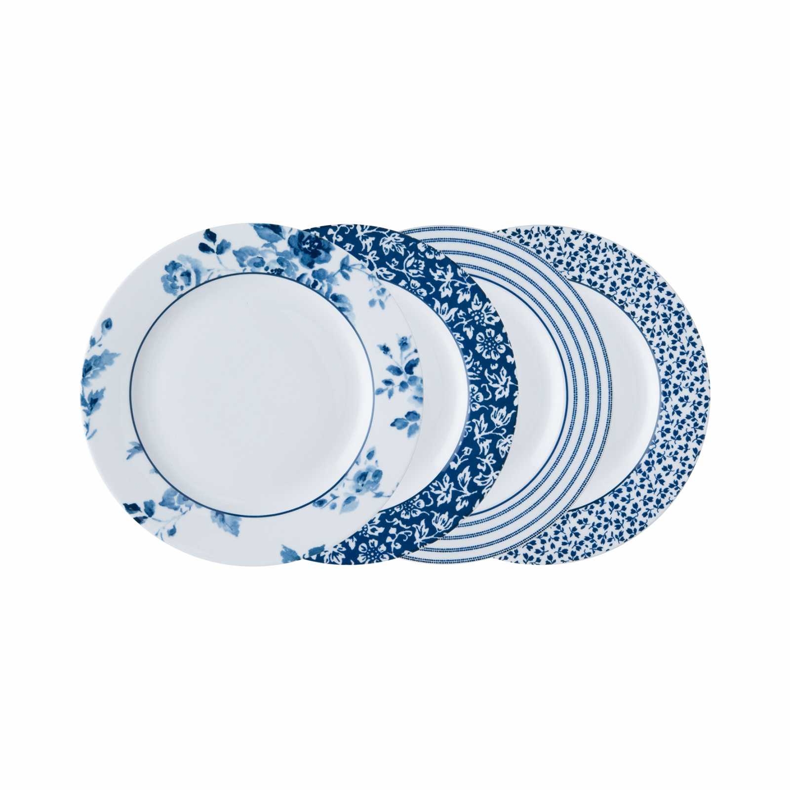 product image - Набір тарілок порцелянових Laura Ashley BLUEPRINT, діаметр 20 см, біло-синій, 4 шт.