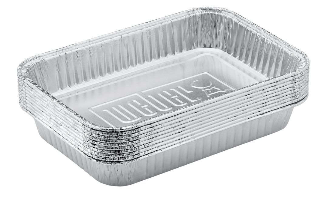 product image - Набор контейнеров для жира Weber, 21,8х15,2х3,6 см, серебристый, 10 шт