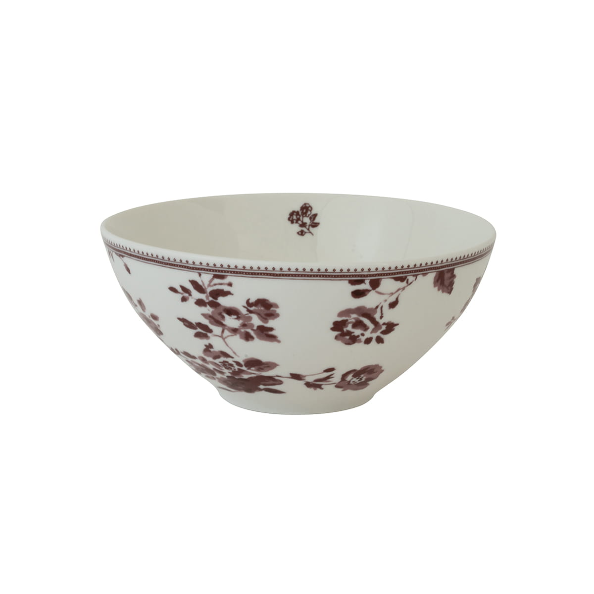 product image - Піала порцелянова Laura Ashley DAMSON ROSE COLLECTABLES, діаметр 16 см, білий з бордовими трояндами