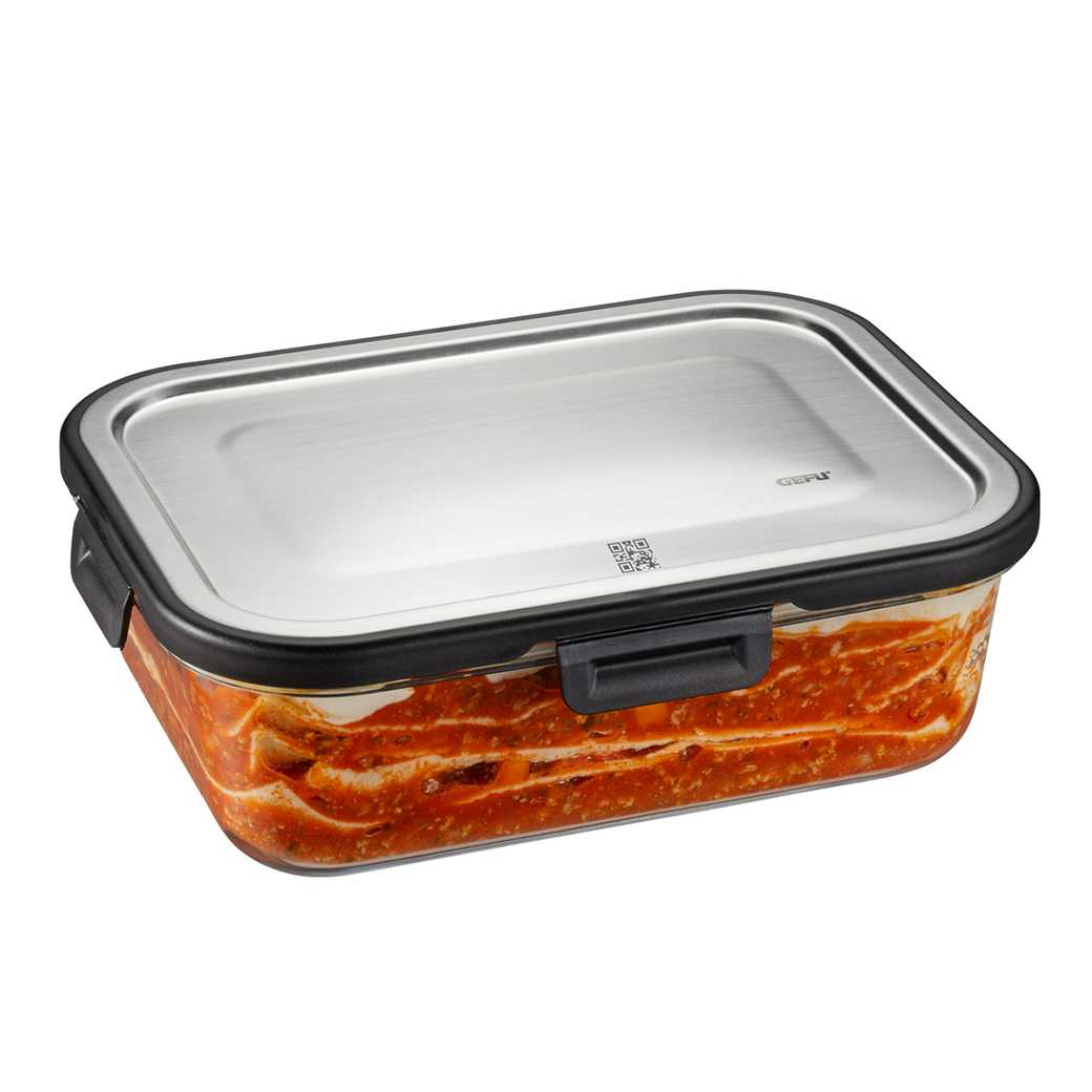 product image - Контейнер для хранения продуктов GEFU MILO, размеры 23,2 х 17,6 х 7,5 см, объем 1,5 л, прозрачный