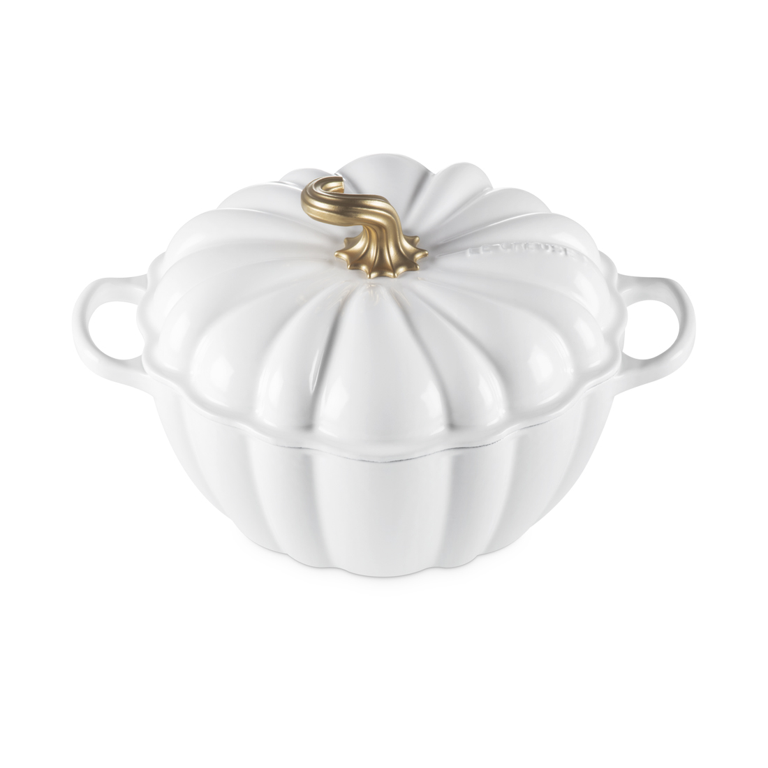 product image - Каструля чавунна з кришкою Le Creuset Cast Iron Pumpkin Casserole White, об'єм 3,7 л, діаметр 24 см