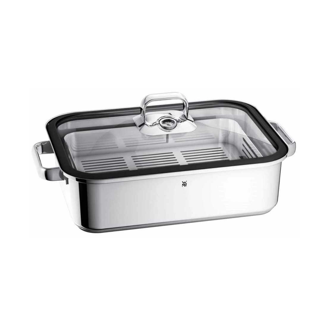 product image - Жаровня-пароварка з кришкою WMF VITALIS, об'єм 6,5 л, розмір 41x27x10 см, сріблястий