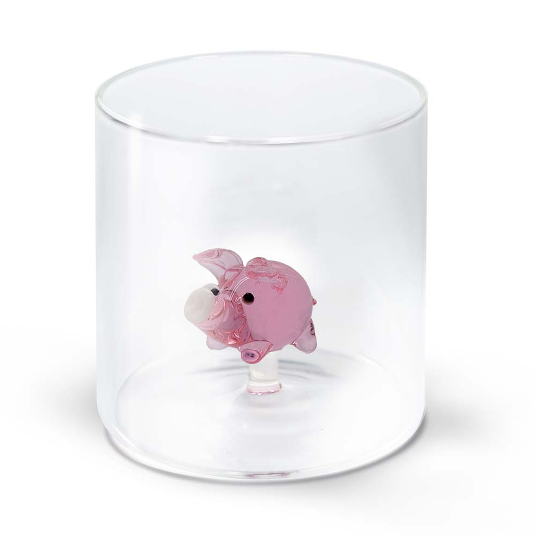 product image - Склянка «Свинка» WD Lifestyle Monterey Animals, об'єм 0,25 л, прозорий
