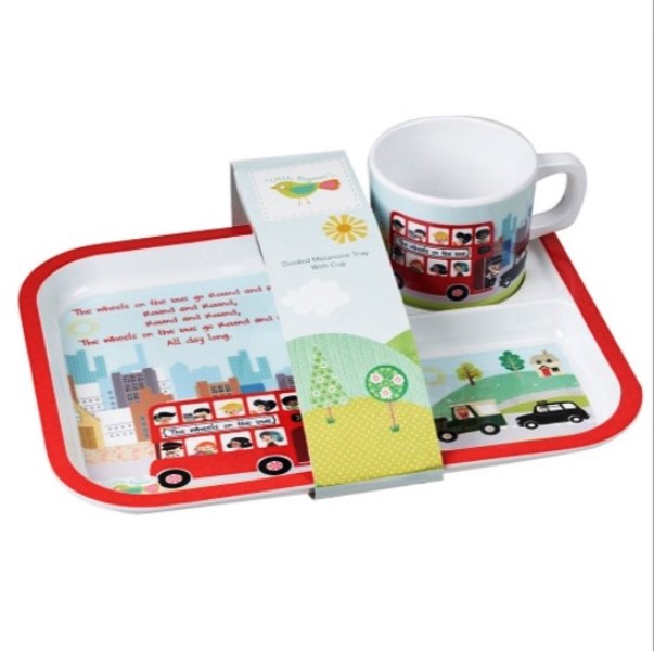 product image - Набір дитячий чашка з тацею "Автобус" Churchill LITTLE RHYMES, 2 предмети