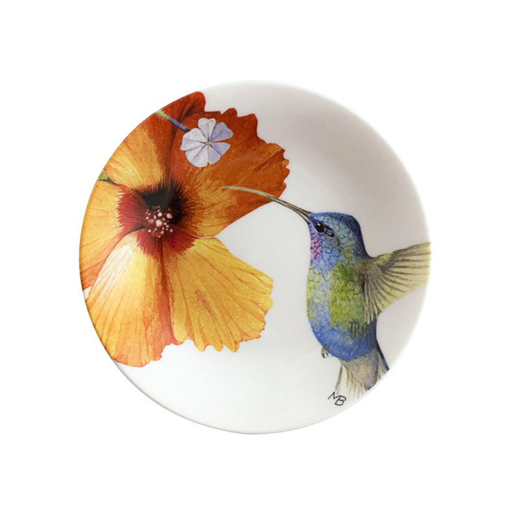 product image - Тарілка порцелянова Marjolein Bastin HUMMINGBIRDS, діаметр 12 см, білий з малюнком