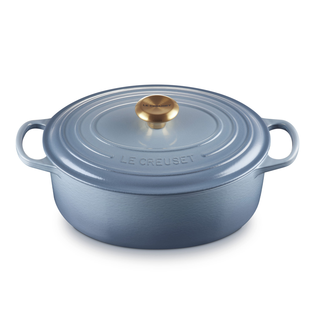 product image - Каструля овальна Le Creuset CAST IRON, об'єм 4,1 л, діаметр 27 см, блакитний