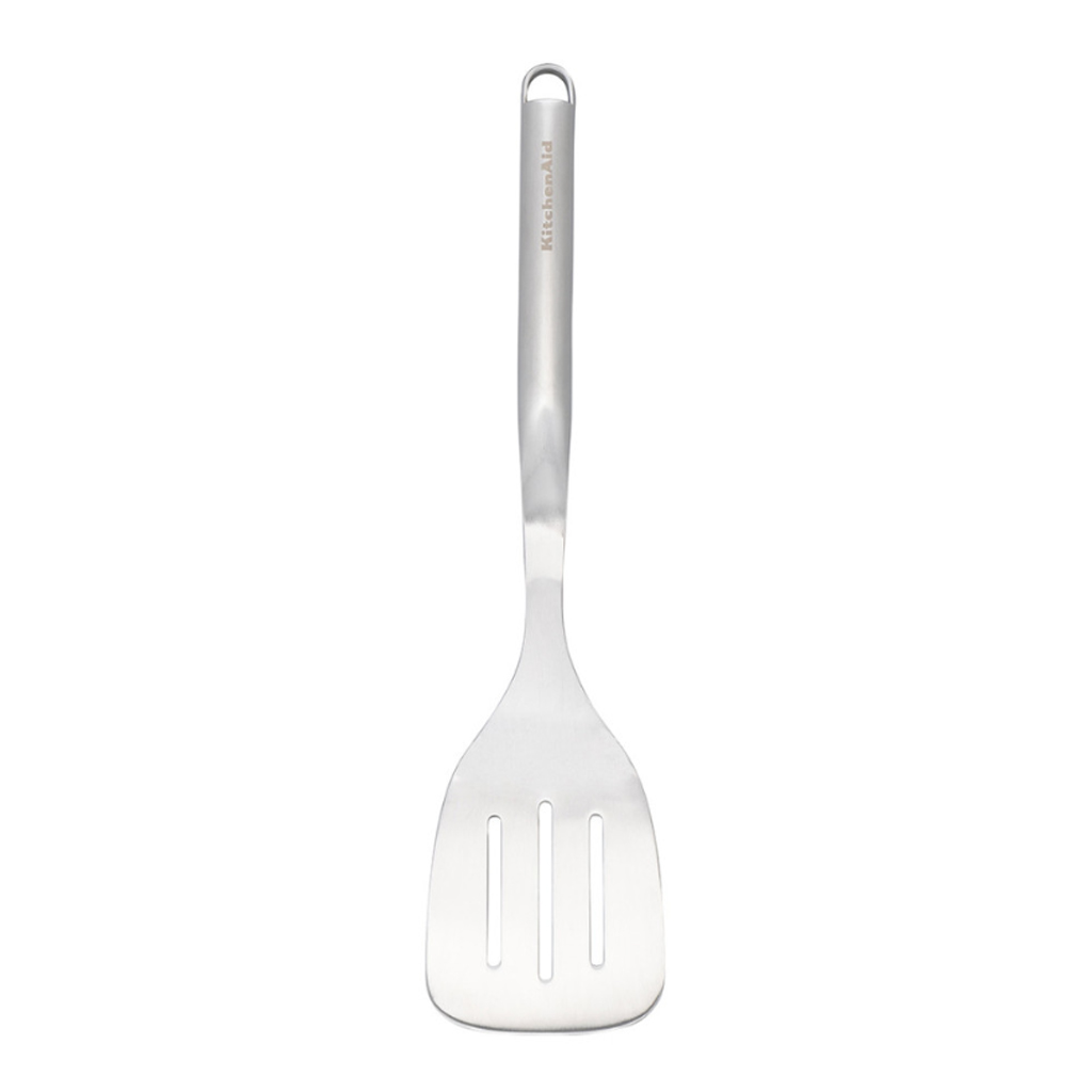 product image - Лопатка кухонна з прорізами KitchenAid Premium, довжина 34,6 см, сріблястий