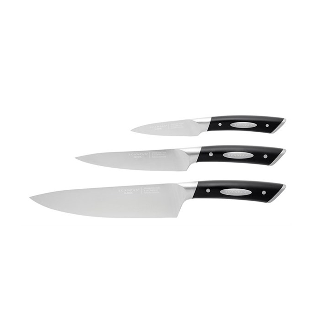 product image - Набір ножів Scanpan CLASSIC, 3 предмети, чорний