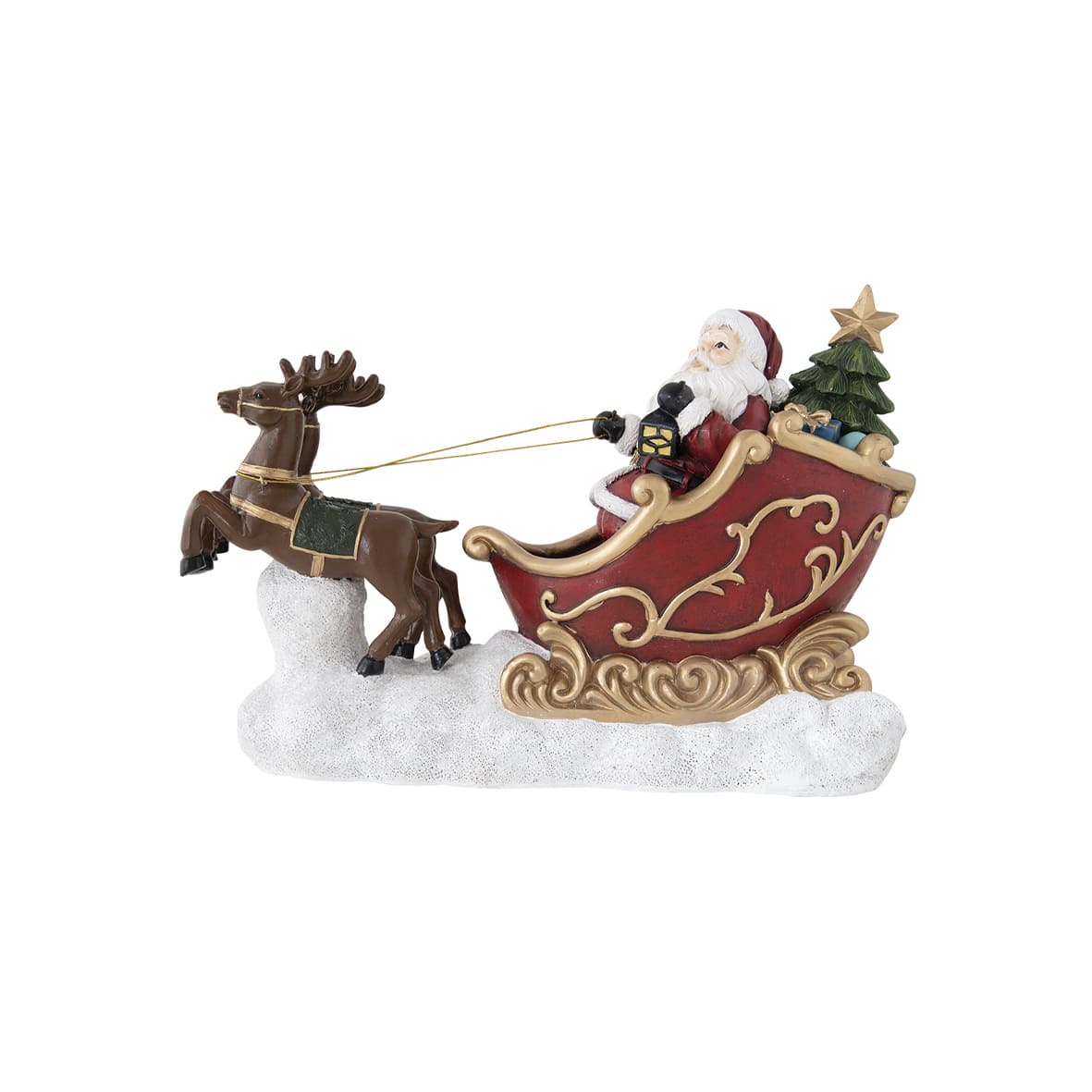 product image - Cтатуетка Санта у санях Easy Life CHRISTMAS FIGURINES, 22х35х15 см, червоний з білим