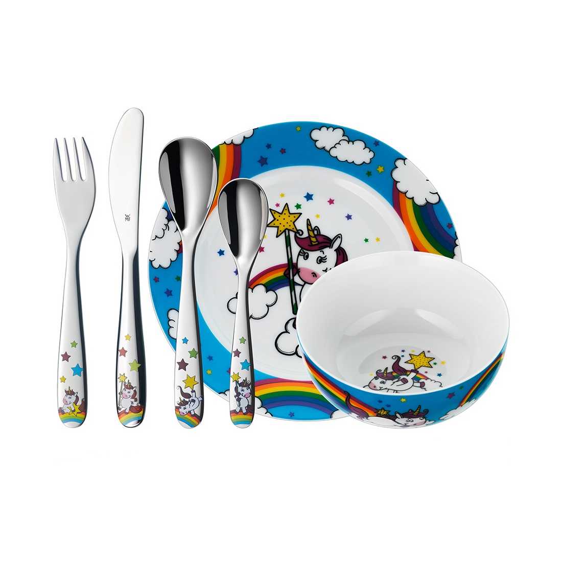 product image - Набір столовий дитячий «Єдиноріг» WMF UNICORN, 6 предметів, різнокольоровий