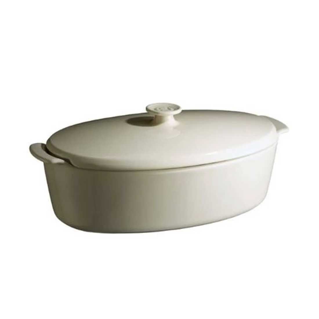 product image - Гусятниця керамічна з кришкою Emile Henry Ovenware, об'єм 5,8 л, кремовий
