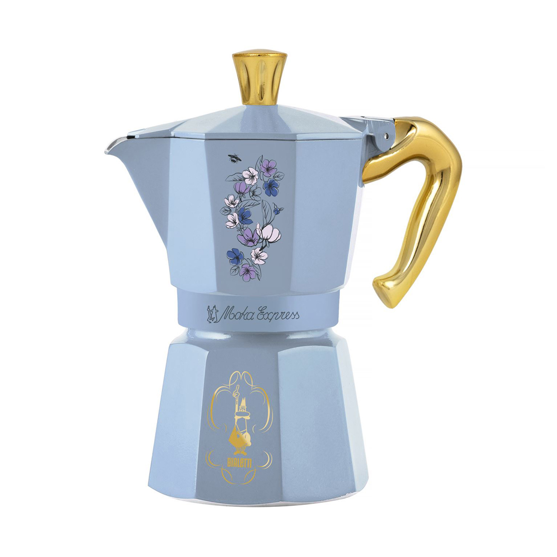 product image - Кавоварка гейзерна Bialetti Moka Express Bridgerton, об'єм 0,27 л, на 6 чашок, синій з малюнком