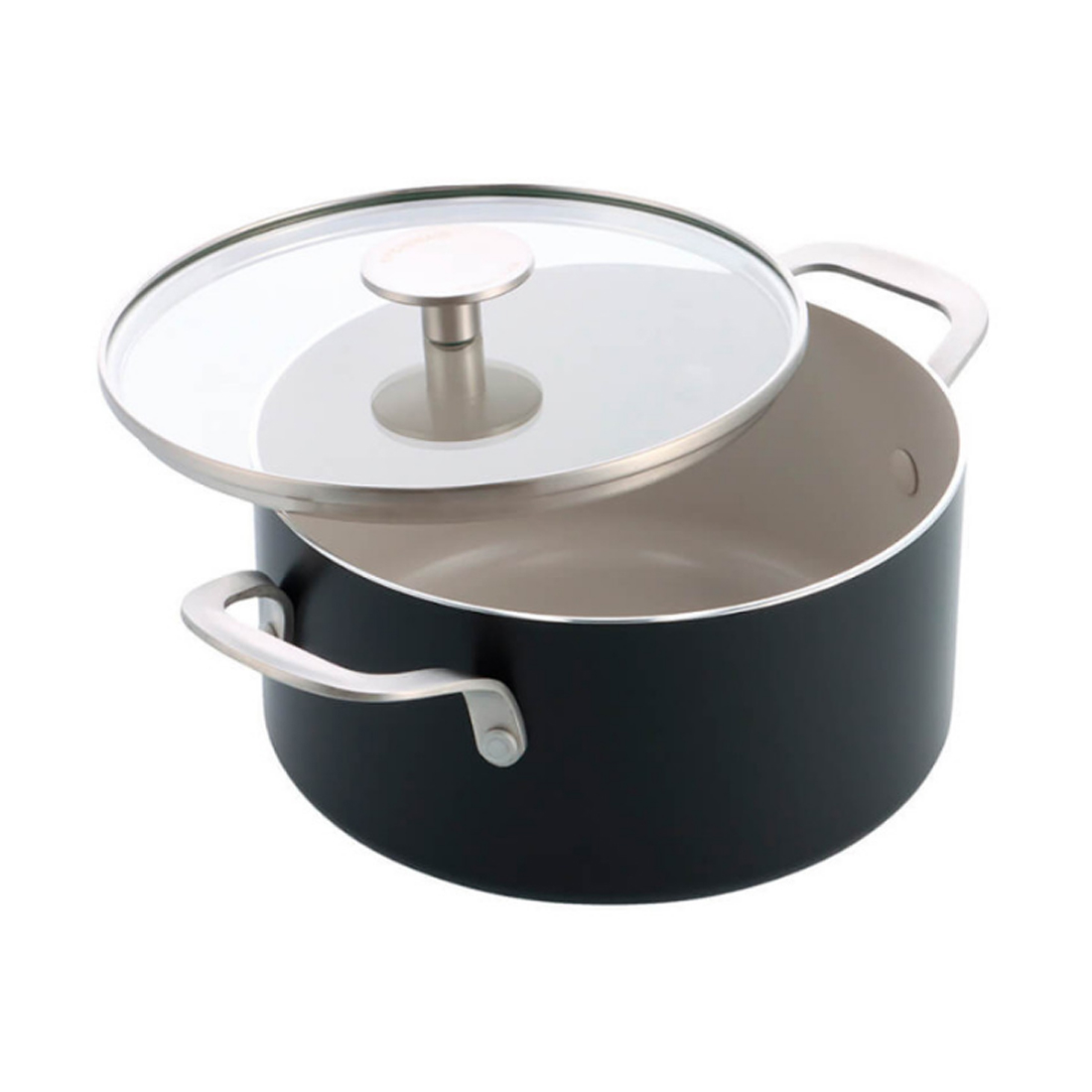 product image - Каструля з кришкою антипригарна KitchenAid Aluminium Ceramic, об'єм 3,1 л, діаметр 20 см, чорний